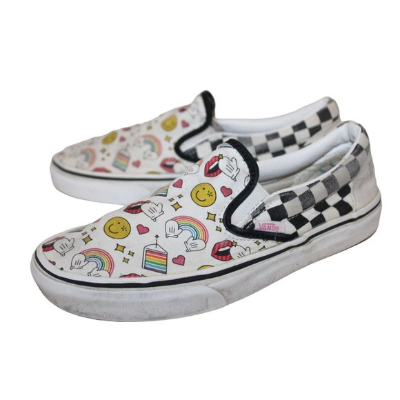 VANS Womens Flour Shop Icons Checkerboard SNEAKERS / SHOES Slip-On Sz M/5.5 W/7 - Picture 4 of 9